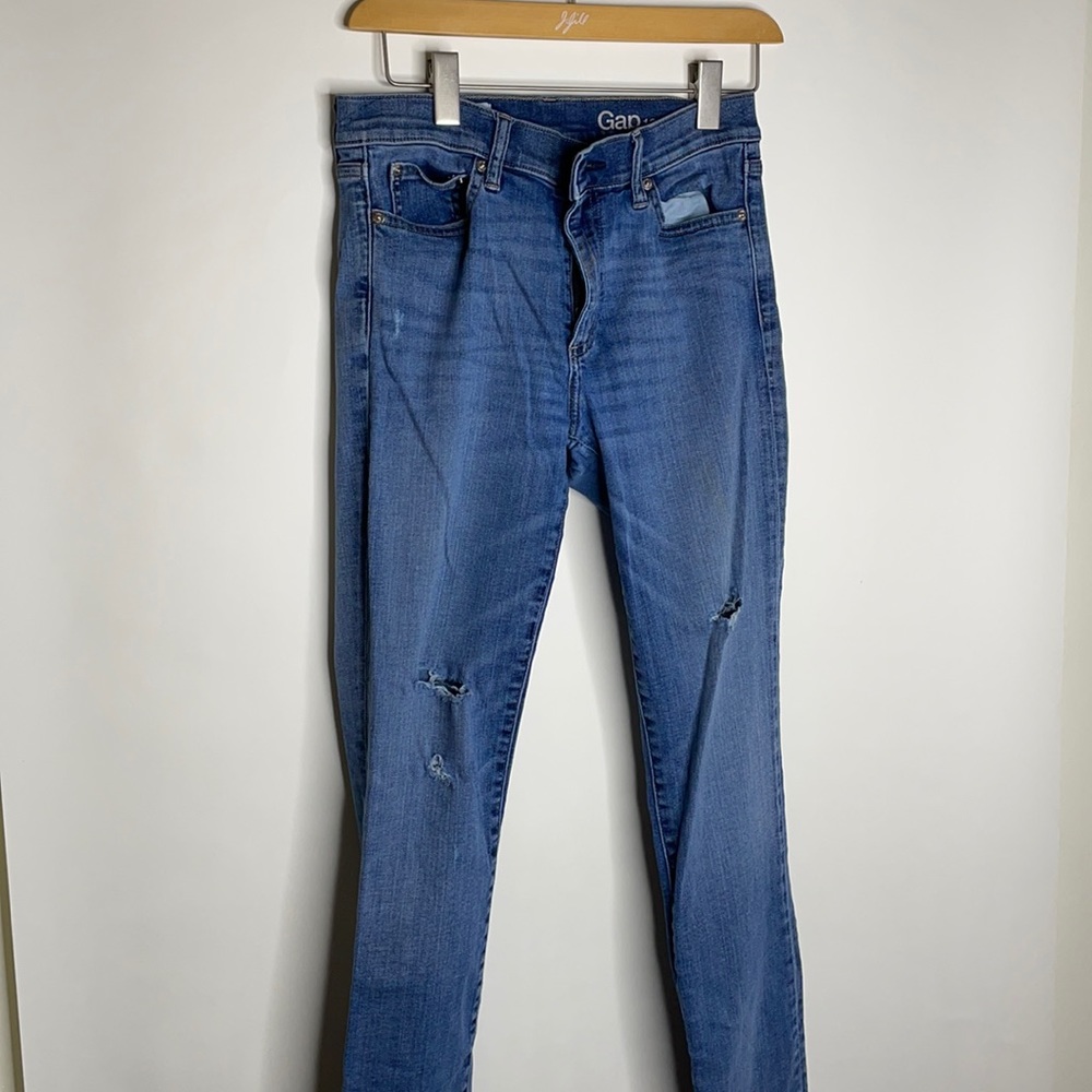Slim Straight Ripped Jeans